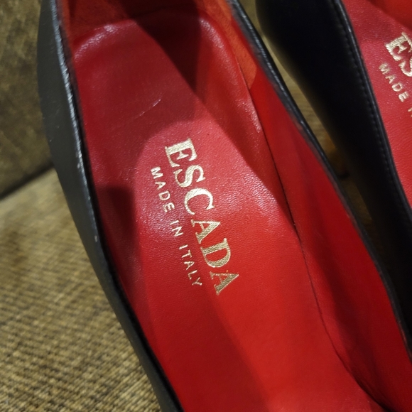 Escada Black and Red Square Toed Heels size 6B - Picture 2 of 9